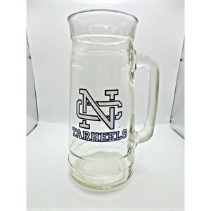 University of North Carolina Tarheels Tall Glass Beer Stein Mug UNC Vintage Logo